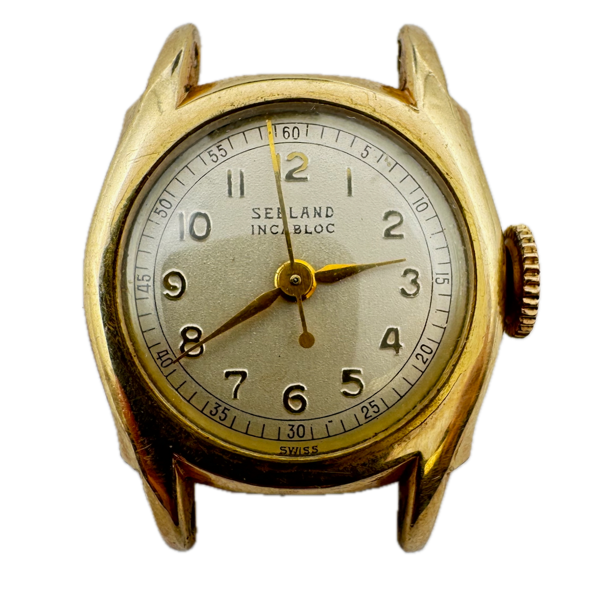 Vintage Seeland Military Style Ladies Mechanical Wristwatch Steel & 10k RGP