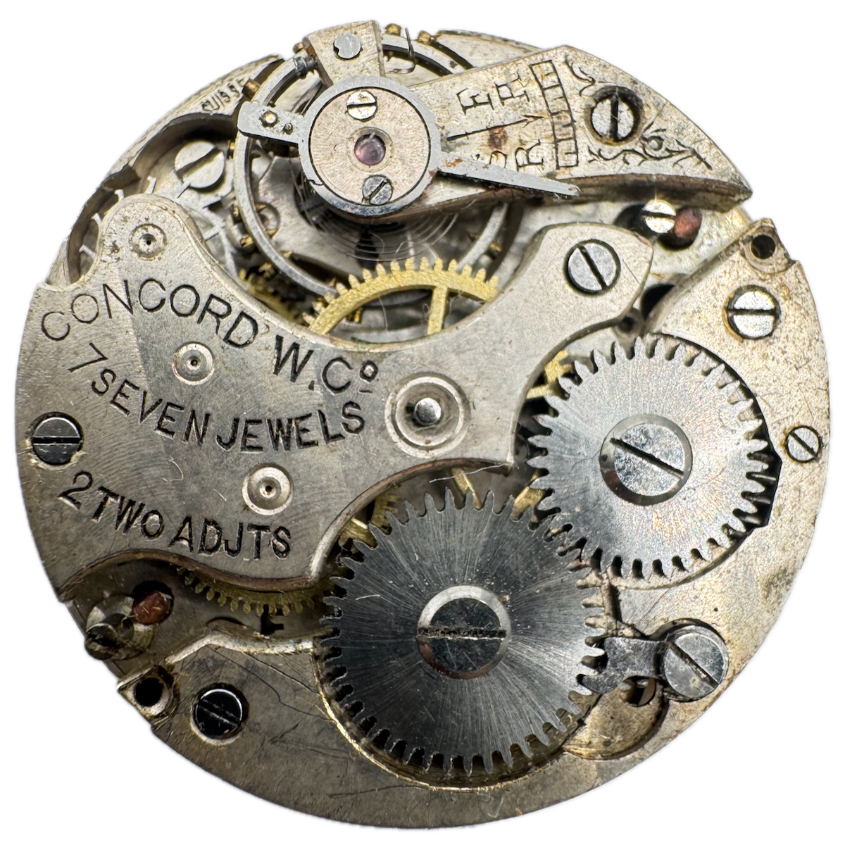 Antique 25mm Concord Sacred Heart 7 Jewel Mechanical Pocket Watch Movement Swiss