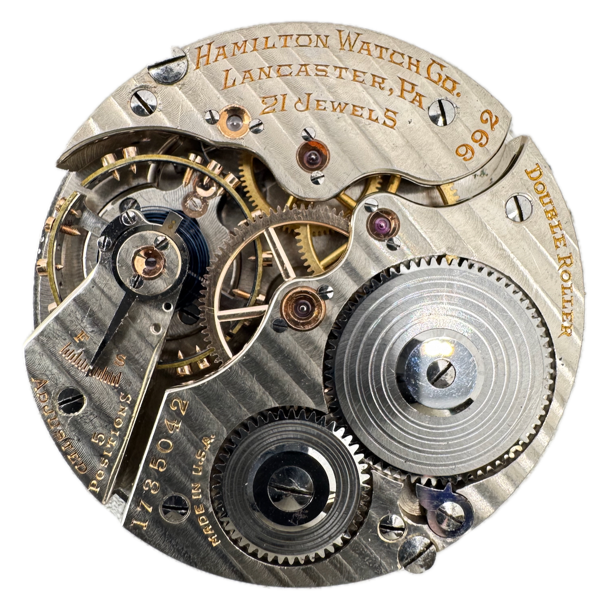 Antique 16s 1924 Hamilton Mechanical Railroad Pocket Watch Movement 992 Runs