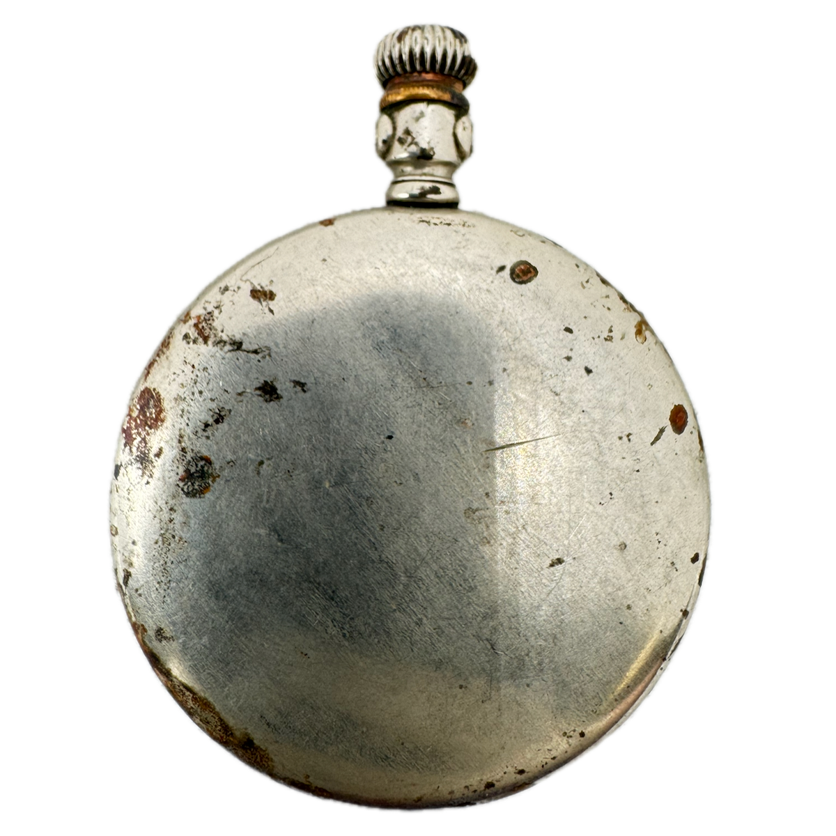 Antique 12s Illinois Pocket Watch Case Mechanical Nickel USA Coin Edge Swing Out