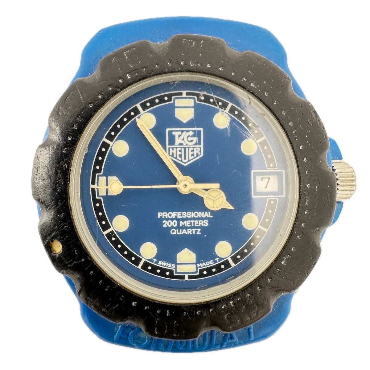 Vintage 35mm Tag Heuer 381.513 Blue Formula 1 Men's Quartz Wristwatch Swiss