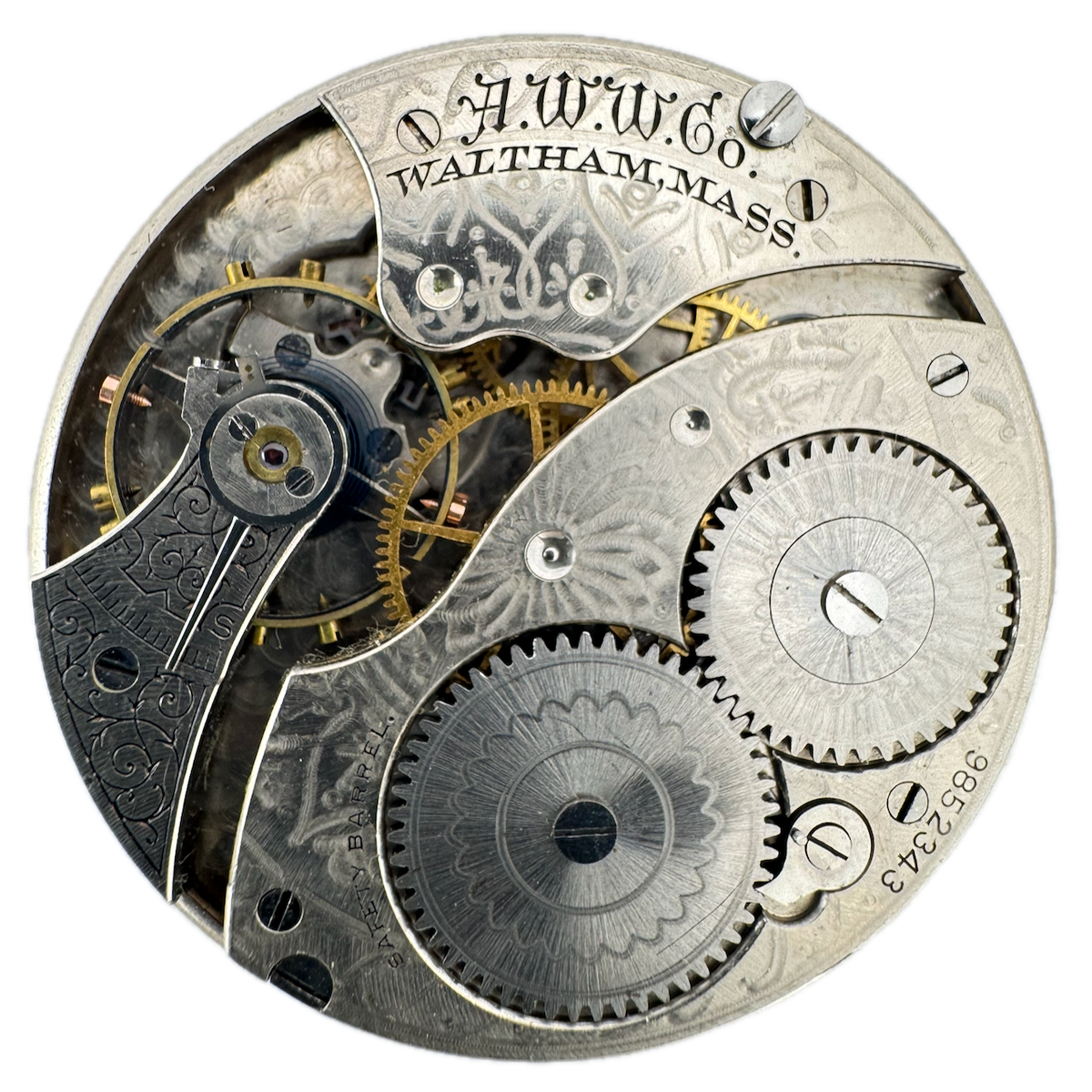 Antique 12s 1900 Waltham 1894 Mechanical Hunter Pocket Watch Movement No.210 USA
