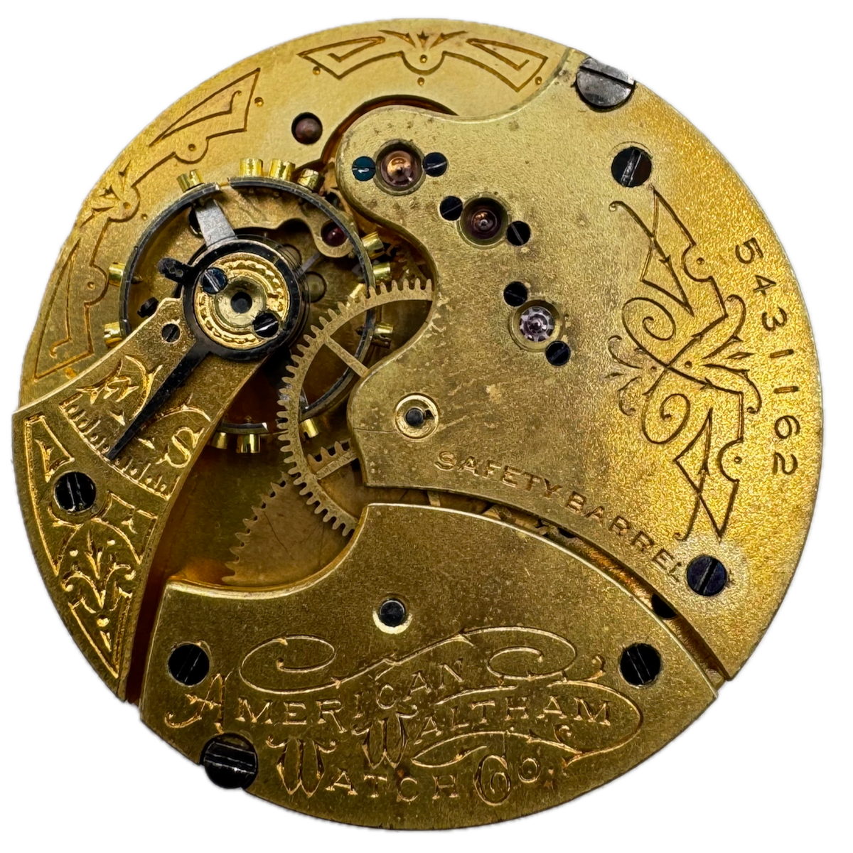 Antique 6s 1892 Waltham 11j Mechanical Open Face Pocket Watch Movement L USA