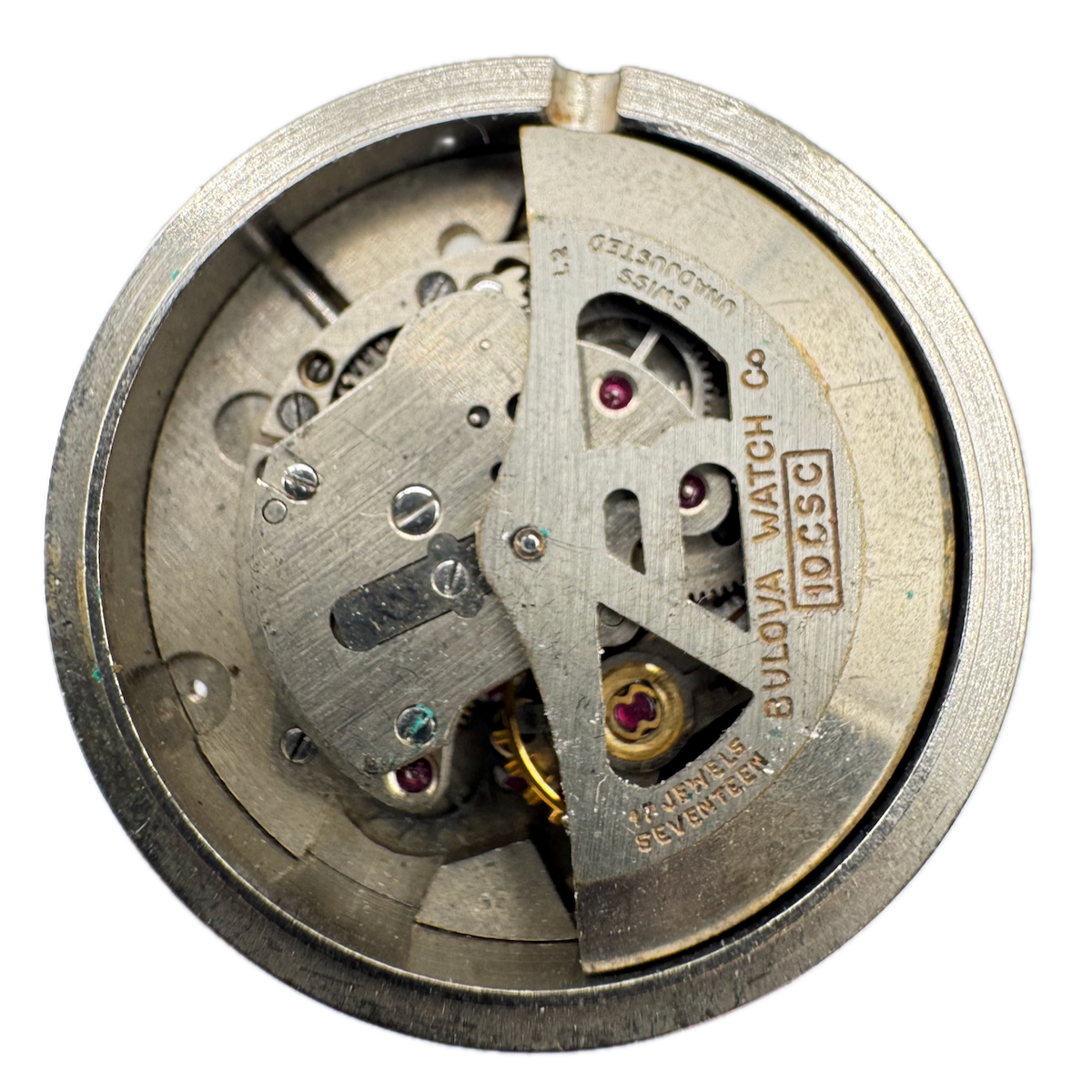 Vintage 27mm Bulova 17 Jewel Automatic Men's Wristwatch Movement 10 CSC Swiss