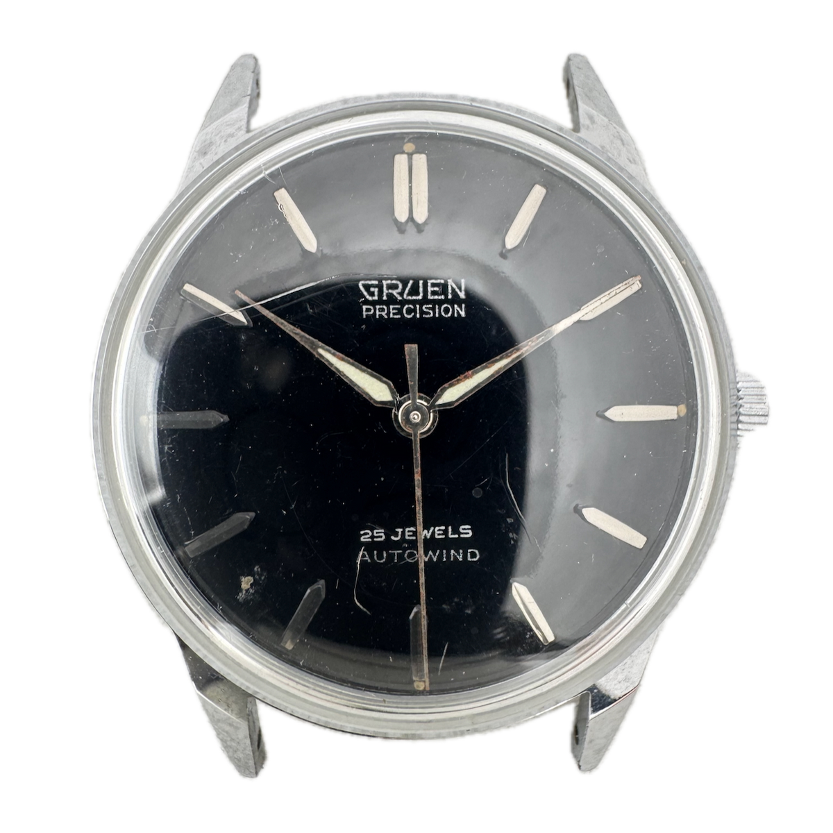 Vintage Gruen Salesman Men's Wristwatch Case for Automatic 34mm ChromeSwiss