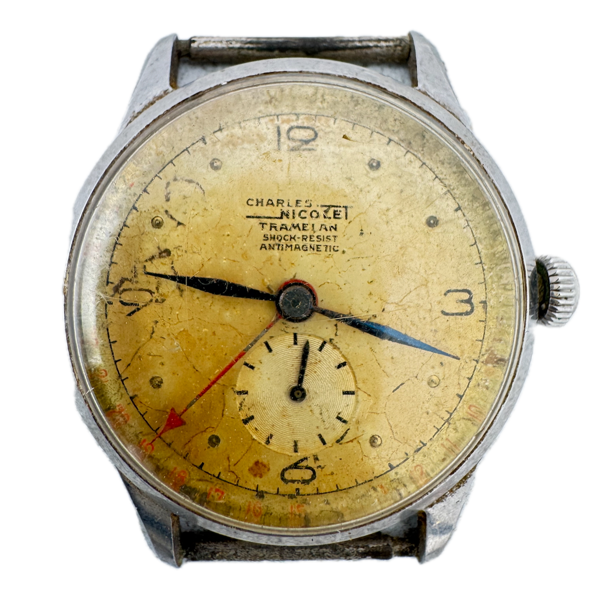 Vintage 35mm Charles Nicolet 425 Tramelan 15 Jewel Men's Mechanical Wristwatch