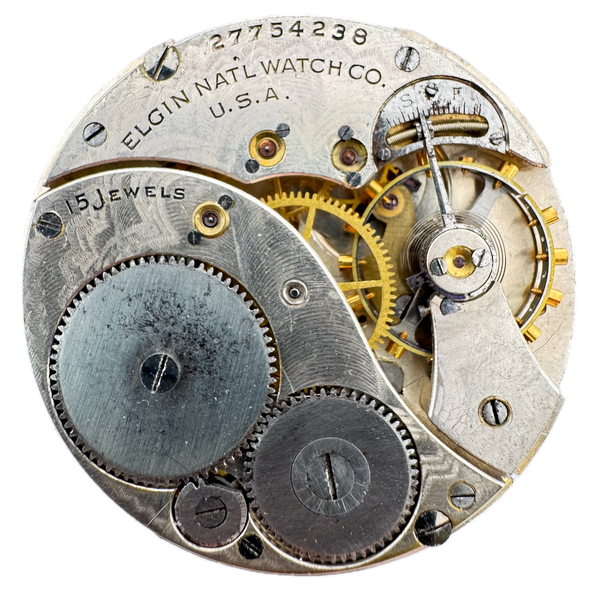 Antique 12s 1925 Elgin 15 Jewel Mechanical Pocket Watch Movement 315 USA