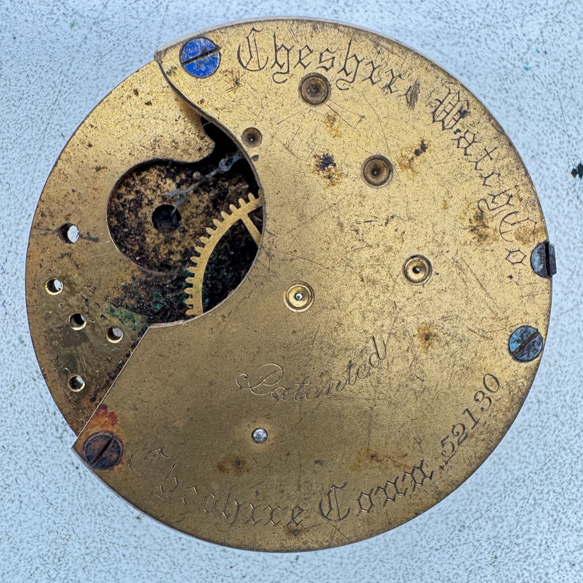 Antique 18s Cheshire 7 Jewel Hunter Pocket Watch Movement Chesire Conn USA