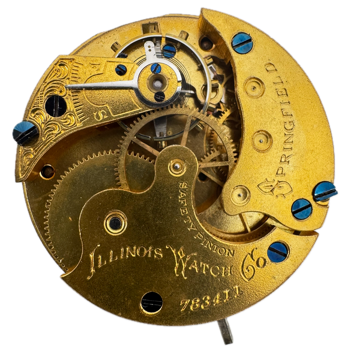 Antique 6s 1888 Illinois 7J Mechanical Hunter Pocket Watch Movement Gilt 140 USA
