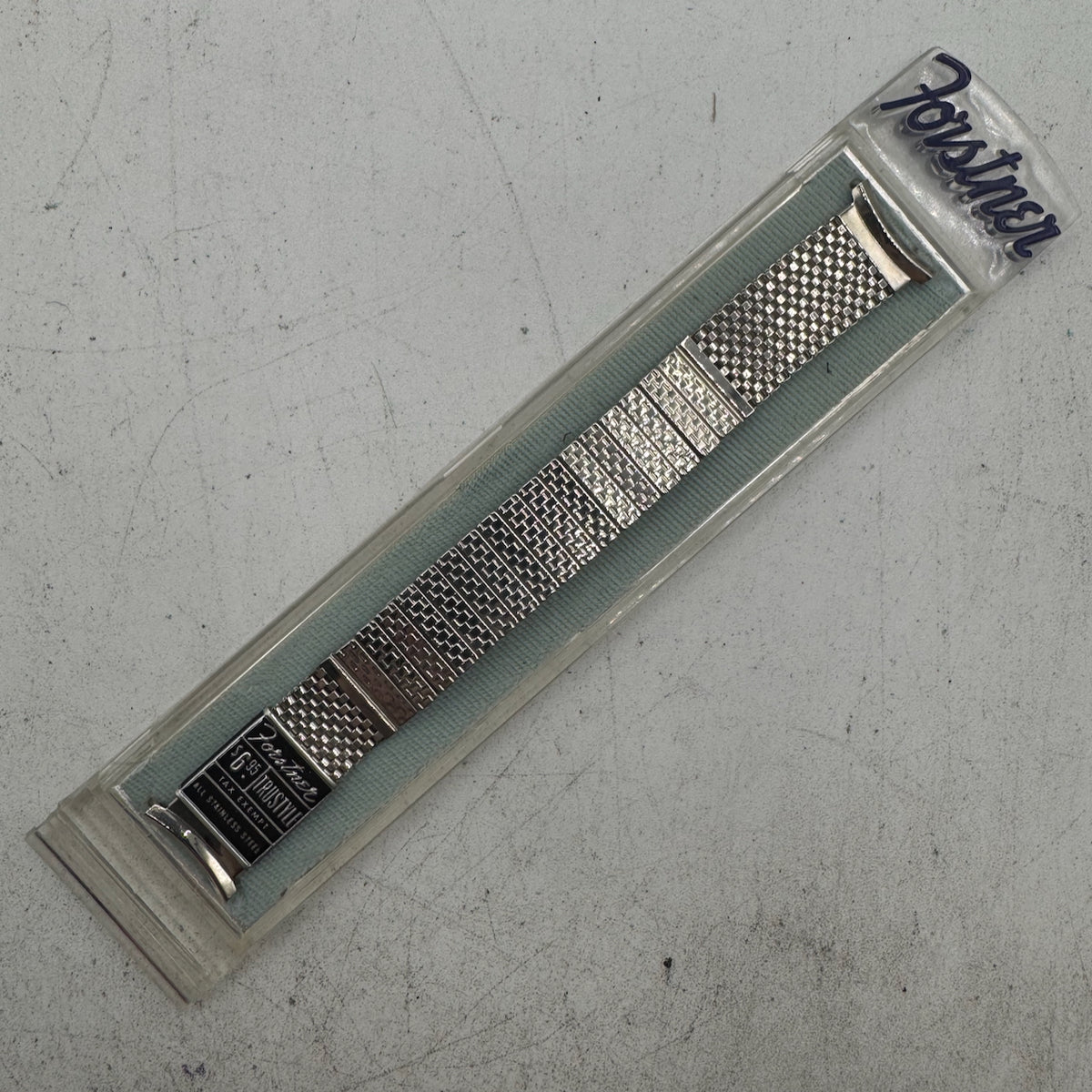 Vintage 19mm Forstner Men's Wristwatch Bracelet Steel Mesh Stretch NOS