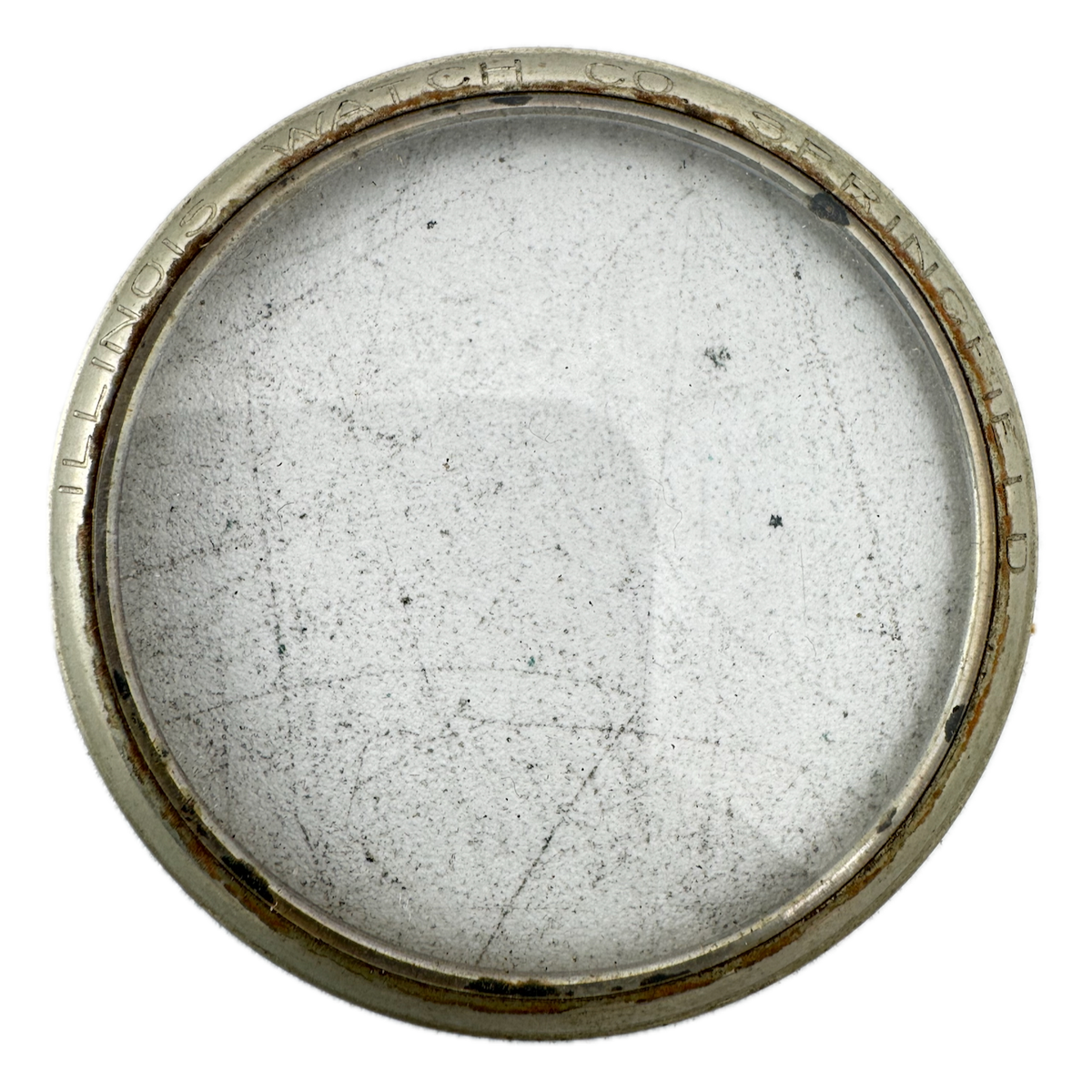 Antique 16 Size Illinois Salesman Bezel Only Pocket Watch Crystal Nickel USA