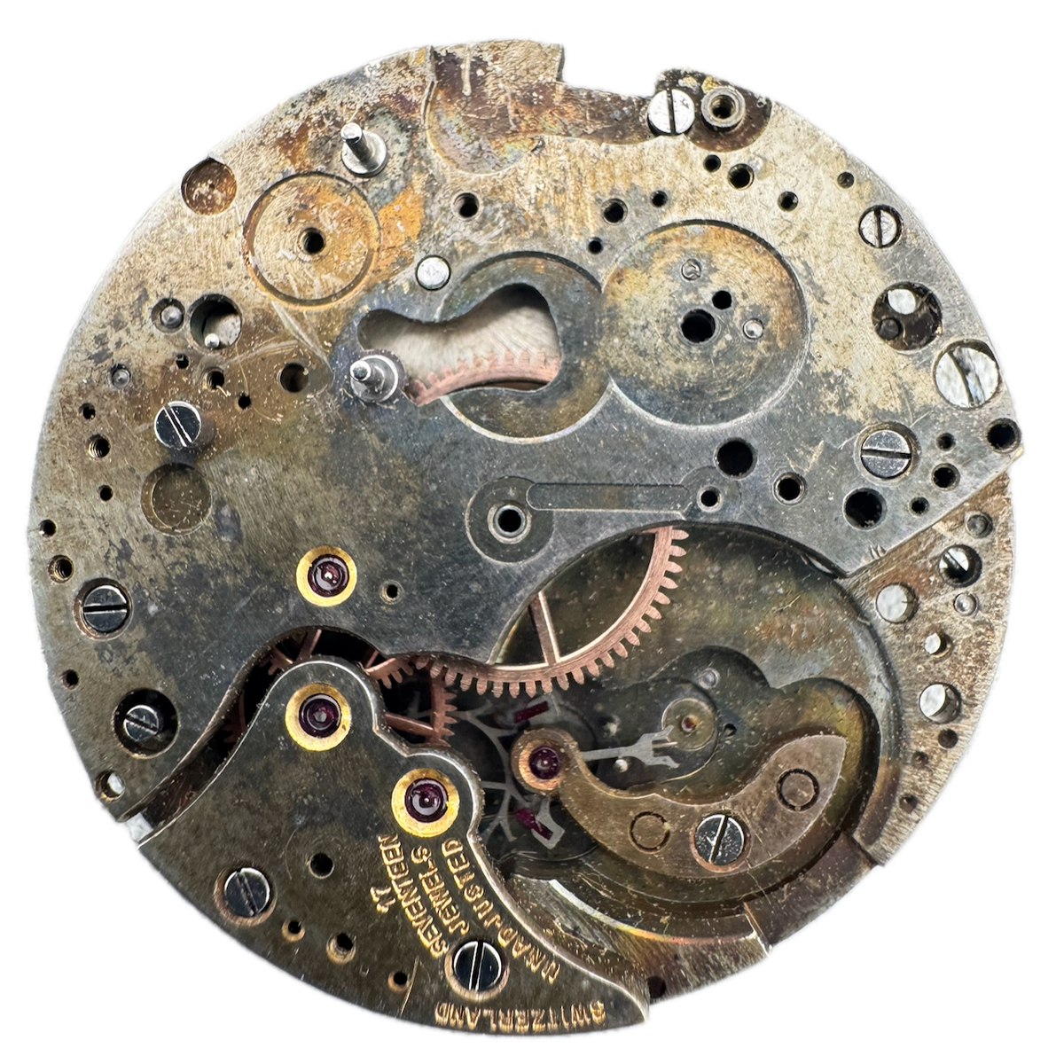 Vintage 30mm Unbranded Chronograph Wristwatch Movement Valjoux 23 Swiss fParts