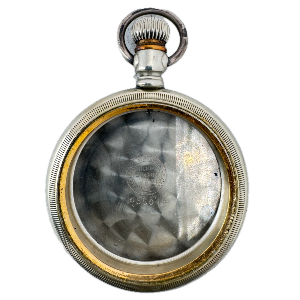 Antique 16s Illinois Coin Edge Open Face Pocket Watch Case Nickel USA