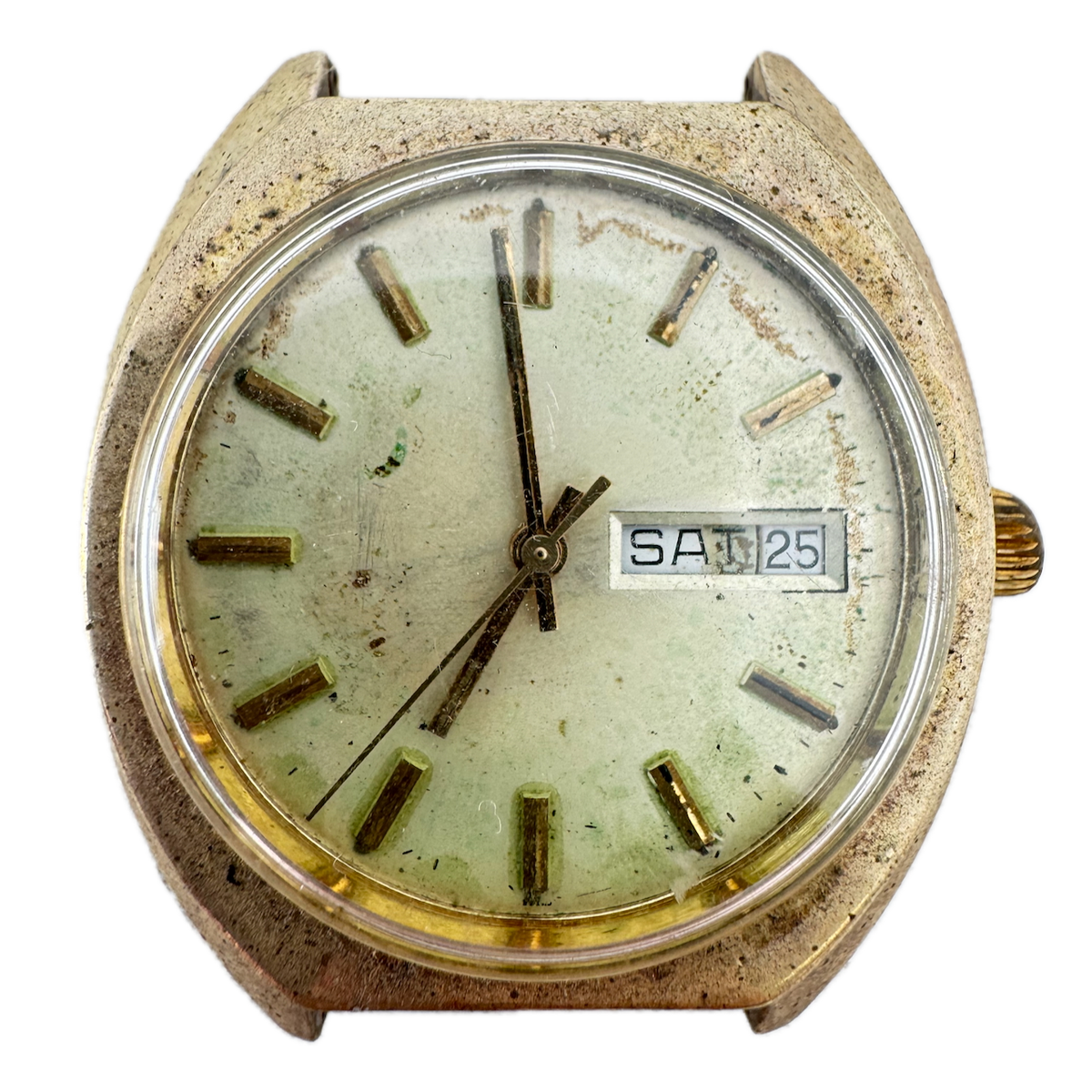 Vintage 37mm Elgin 909 6090 Day Date Men's Automatic Wristwatch 909 Running