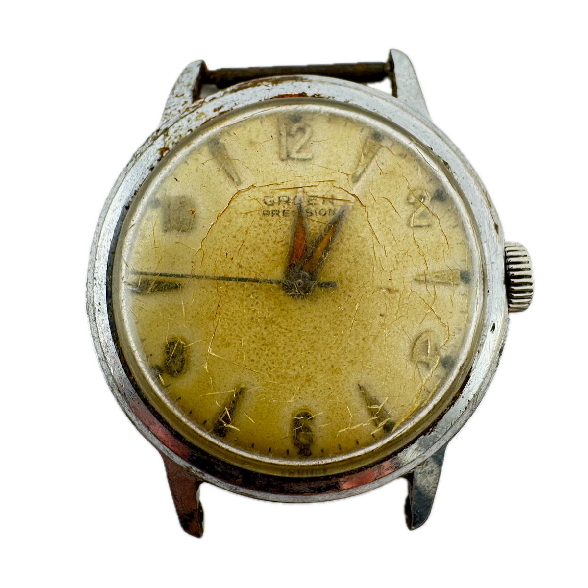 Vintage 33mm Gruen 5586 Precision Men's Mechanical Wristwatch 515 SS France