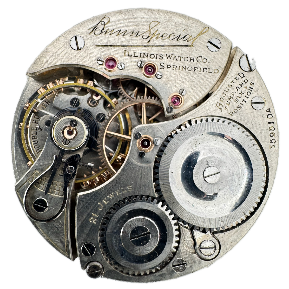Antique 16s 1919 Illinois 9 21 Jewel Mechanical Railroad Pocket Watch Movement