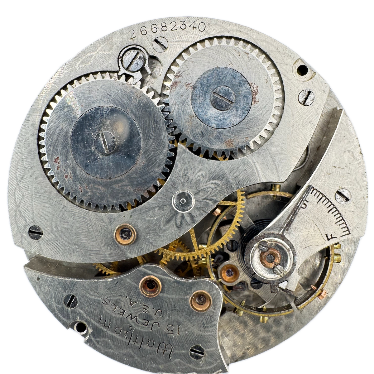 Vintage 12s 1928 Waltham 15 Jewel Mechanical Pocket Watch Movement 220 USA