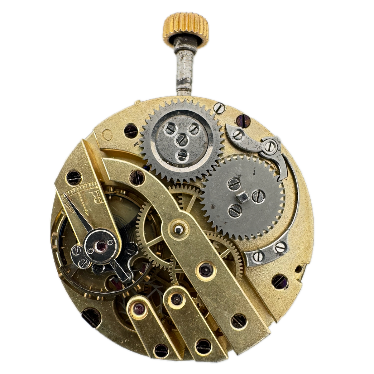 Antique 26mm Unbranded Mechanical Open Face Pocket Watch Movement Swiss fParts
