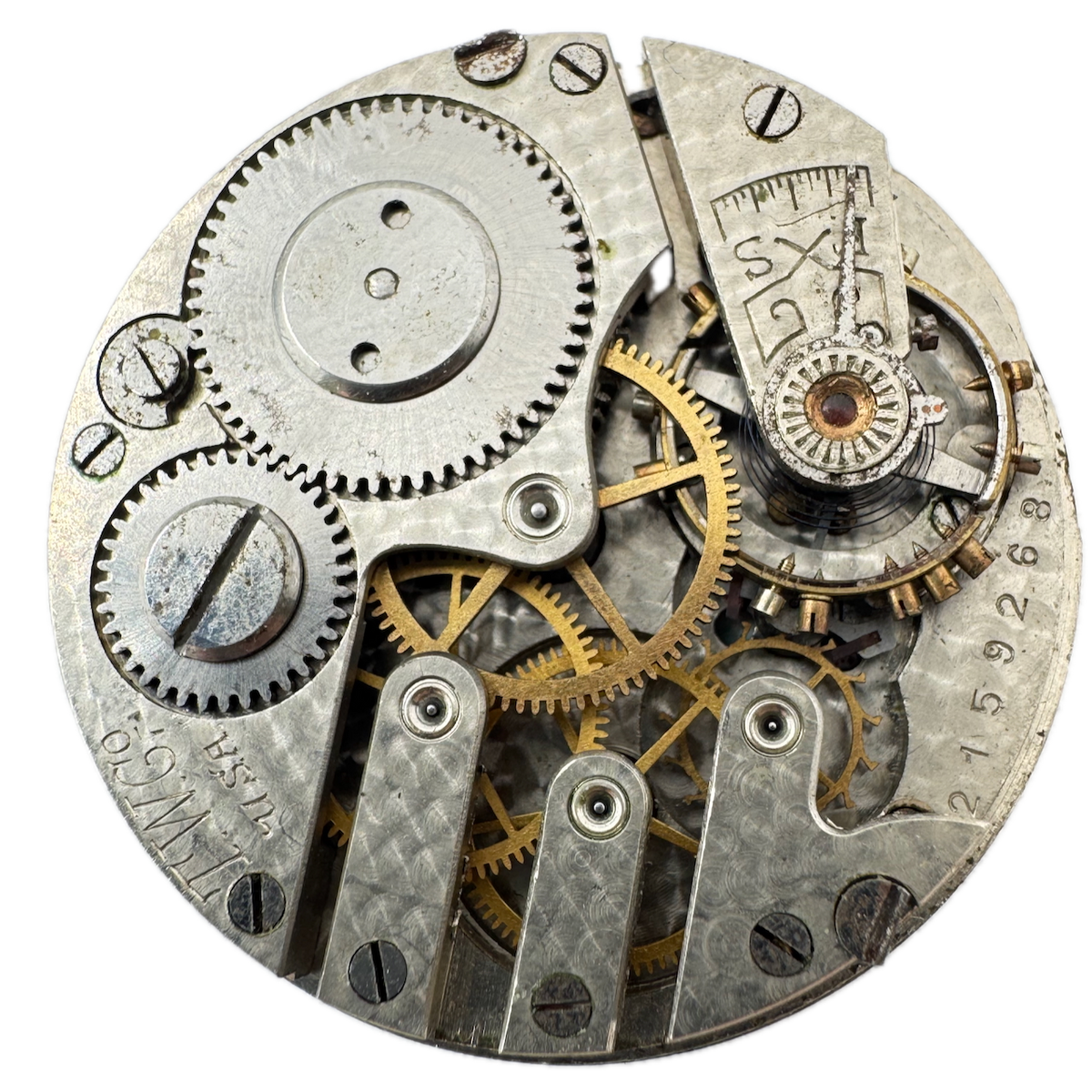 Antique 6s T.W.G. Co Fortuna Mechanical Hunter Pocket Watch Movement USA