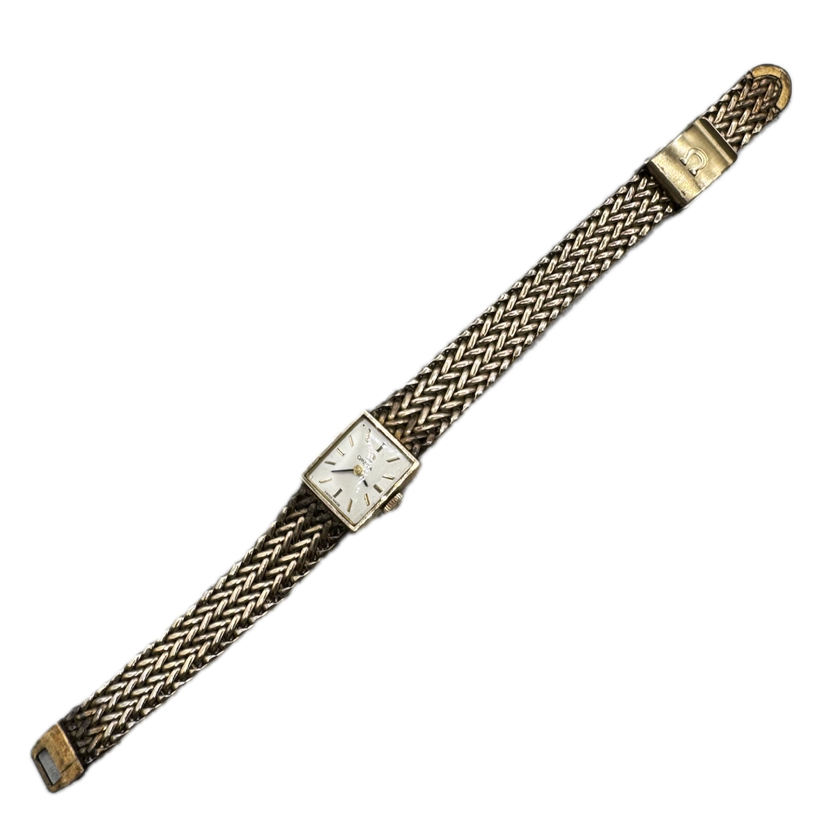 Vintage Omega AA-5326 Tank Style Ladies Mechanical Wristwatch 485 Swiss 10k GF