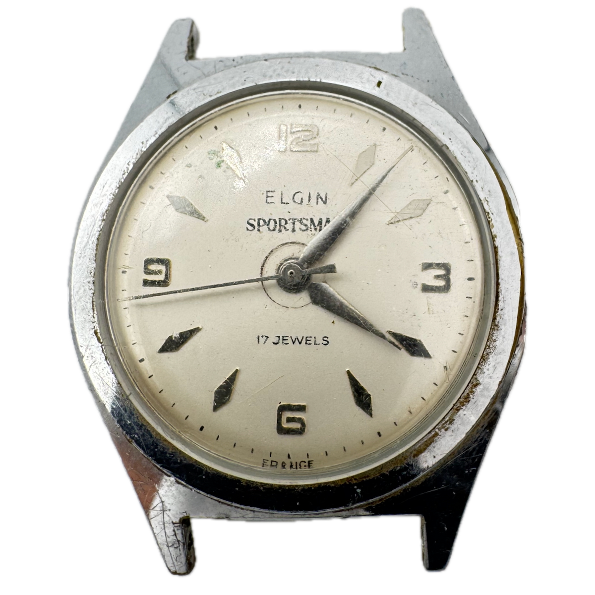 Vintage Elgin Sportsman 17 Jewel Men's Mechanical Wristwatch Steel & Chrome