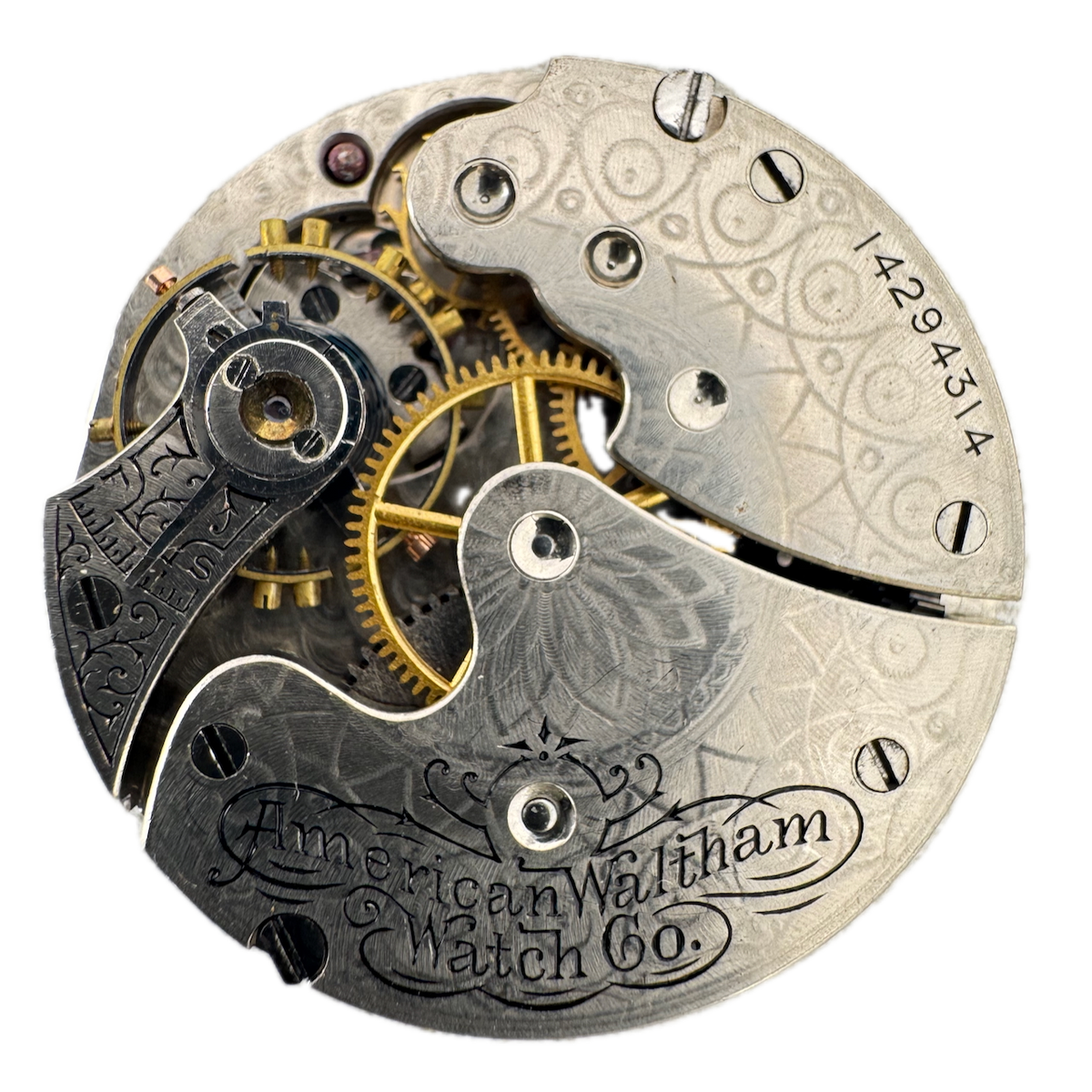 Antique 0s 1904 Waltham 15j Mechanical Hunter Pocket Watch Movement Seaside USA