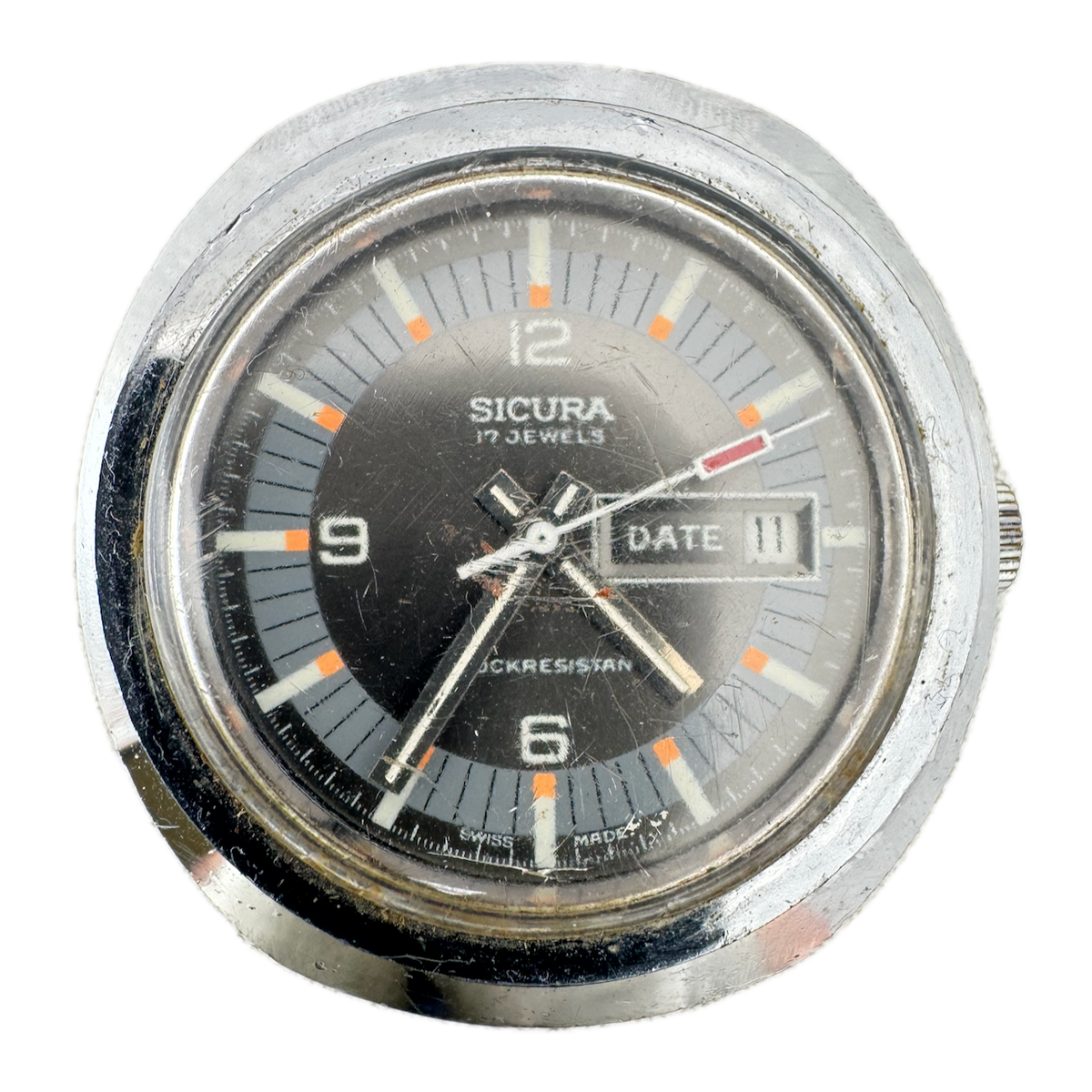 Vintage 40mm Sicura 17 Jewel Men's Mechanical Wristwatch Bettlach 8800 Swiss