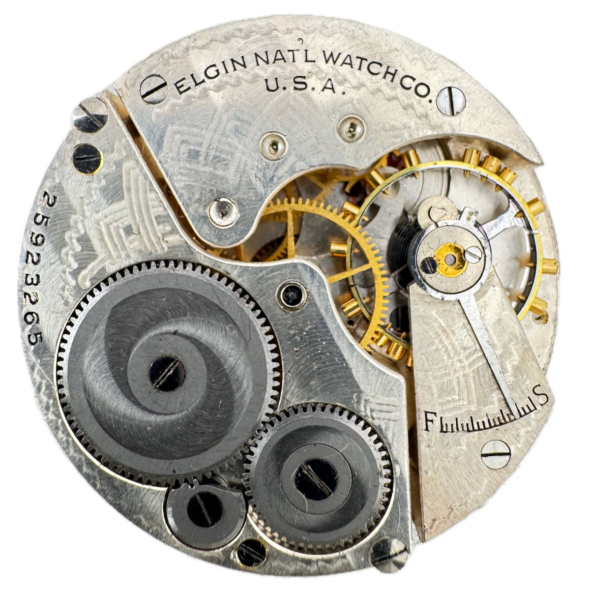 Antique 16s 1923 Elgin 7 Jewel Mechanical Pocket Watch Movement 291 USA fRepair
