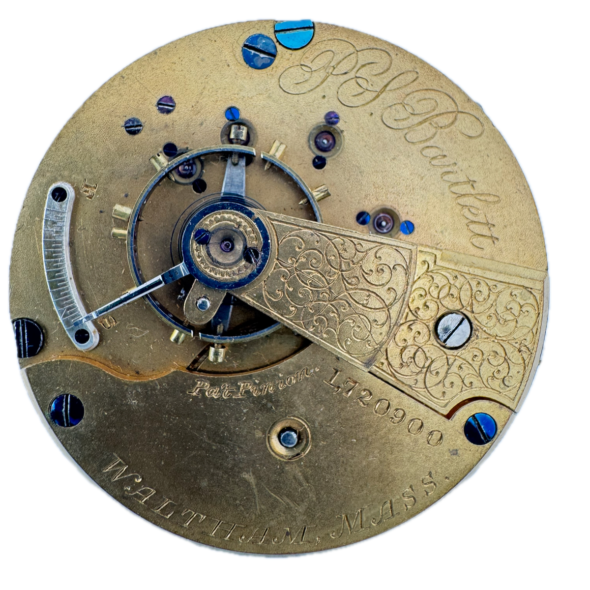 Antique 18s 1882 Waltham Hunter Pocket Watch Movement P.S. Bartlett USA Roman