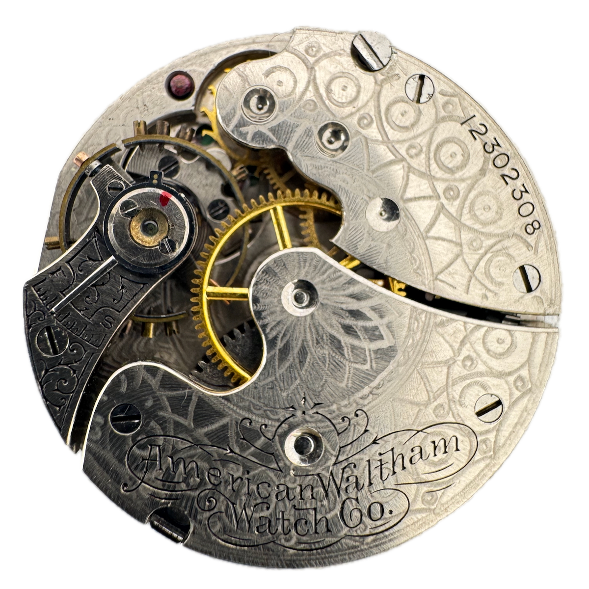 Antique 0s 1903 Waltham 7j Mechanical Hunter Pocket Watch Movement Seaside USA