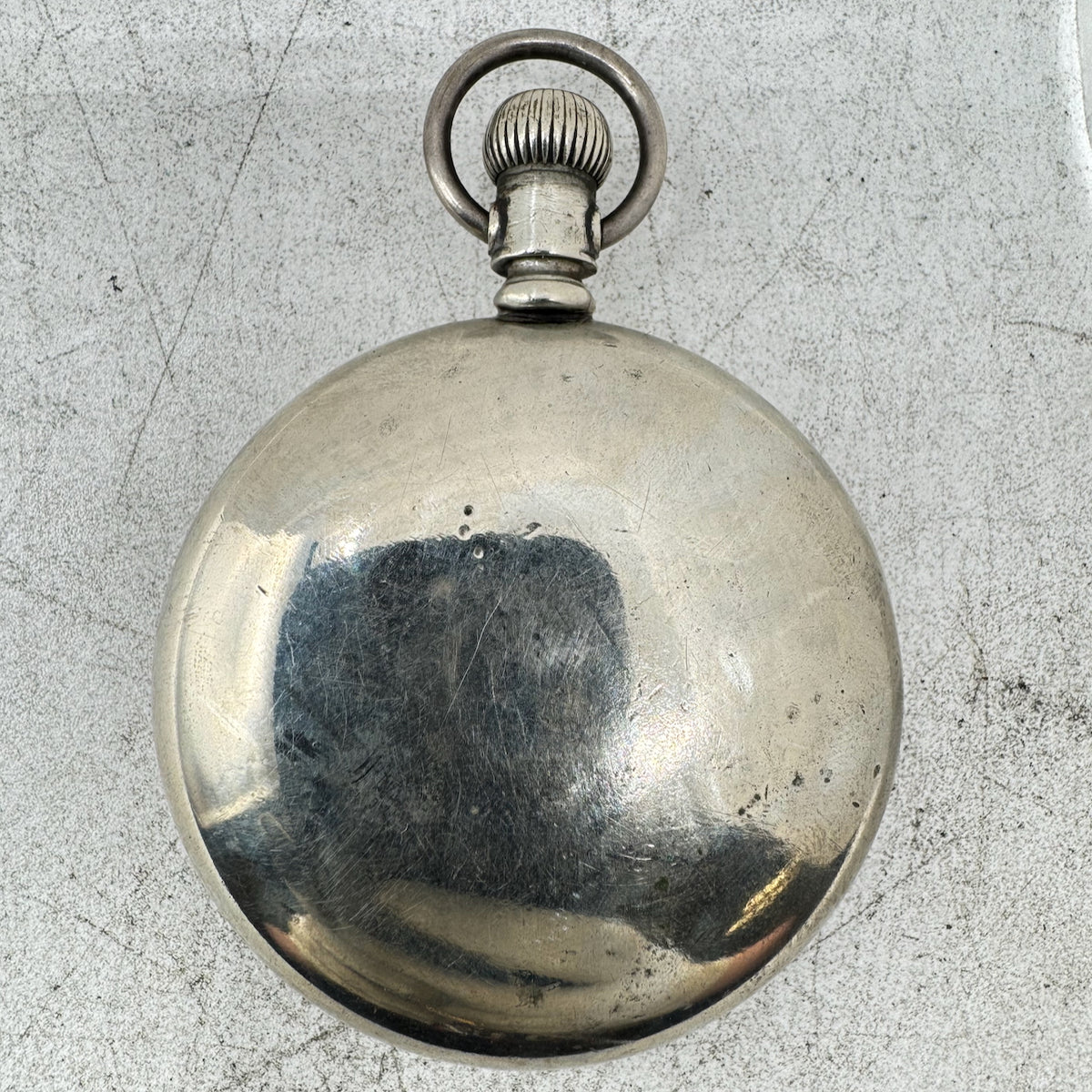 Antique 18s American Watch Co. Swing Out Open Face Pocket Watch Case Nickel USA