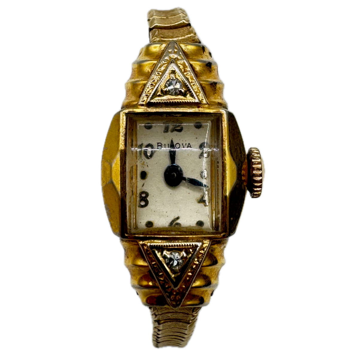 Vintage 1959 Bulova Diamond Cocktail Ladies Mechanical Wristwatch 5AD 10k GF