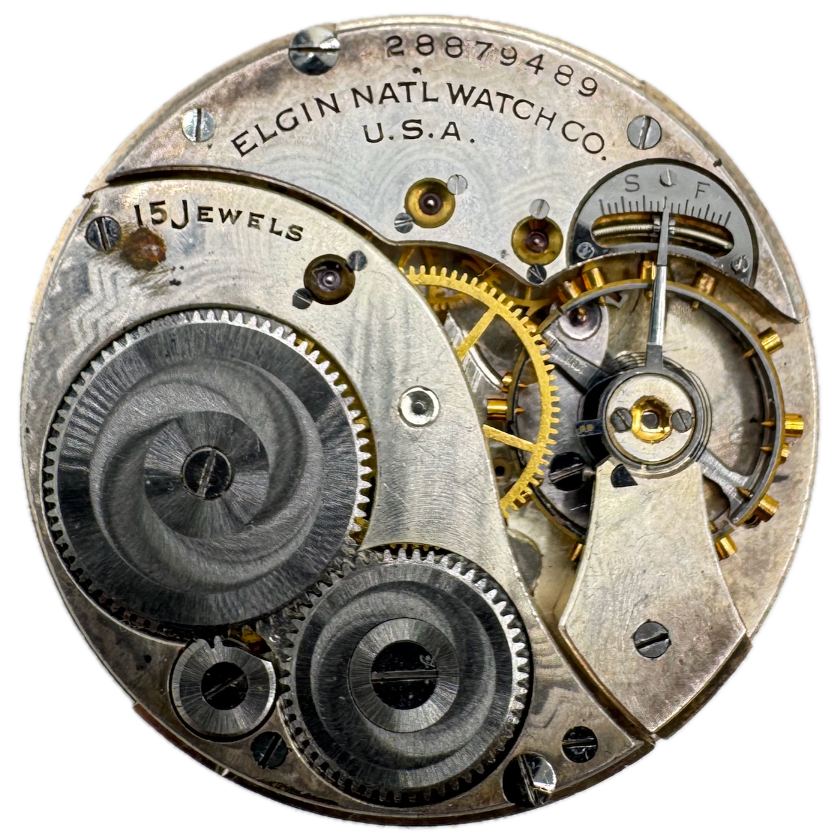 Vintage 12s 1926 Elgin Brushed 15 Jewel Mechanical Pocket Watch Movement 315 USA