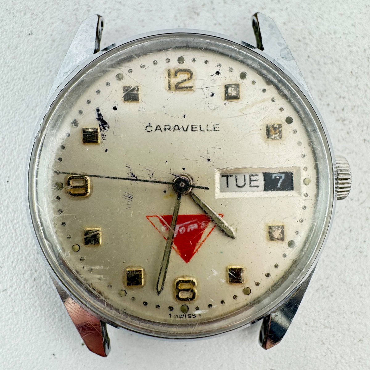 Vintage 34mm Caravelle 680 Tom's Snacks Men's Mechanical Wristwatch 11 ULCB