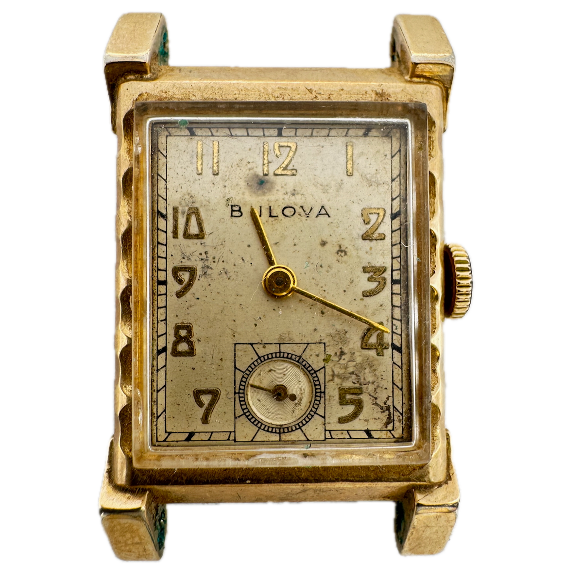Vintage 1948 Bulova Scalloped Tank Men's Mechanical Wristwatch 7 AK USA 10k GF