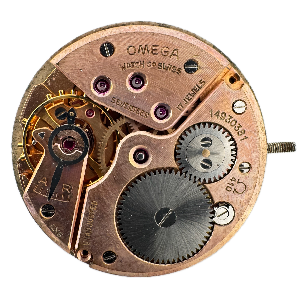 Vintage 26.5mm 1955 Omega 17 Jewels Mechanical Wristwatch Movement 410 Swiss