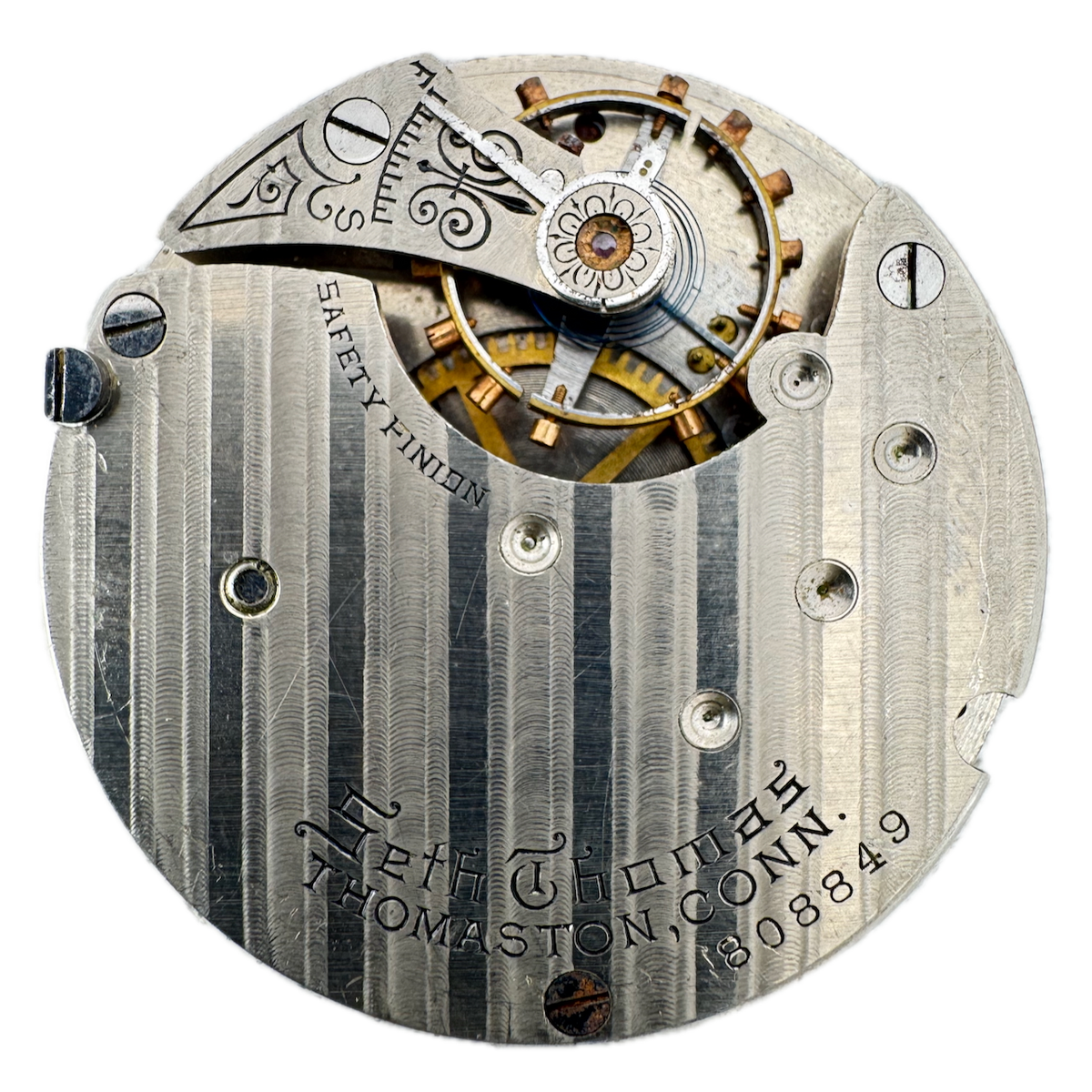 Antique 18s 1905 Seth Thomas 7j Mechanical Hunter Pocket Watch Movement 37 USA