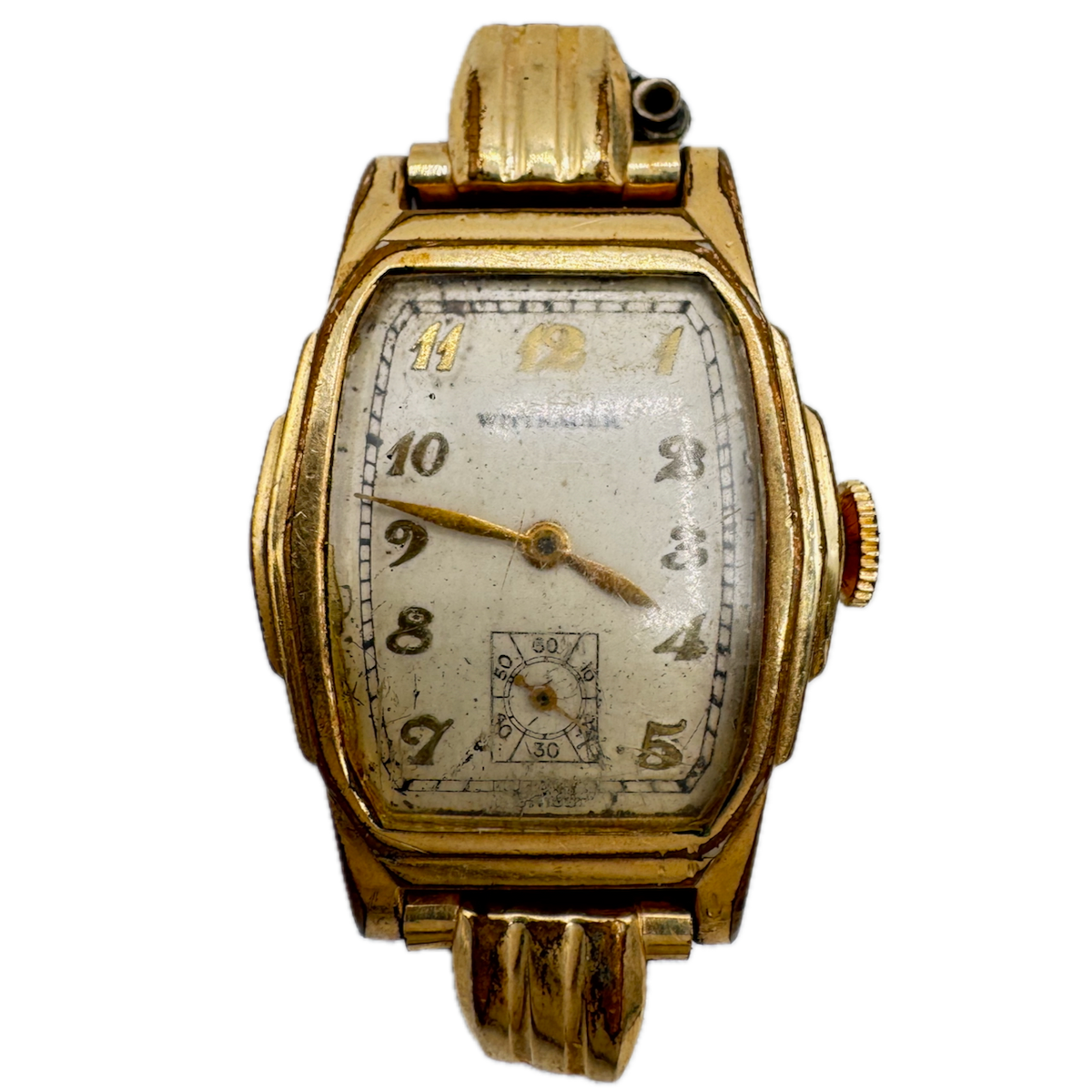 Vintage Wittnauer Stepped Deco Men's Mechanical Wristwatch 10T Steel & 10k GF