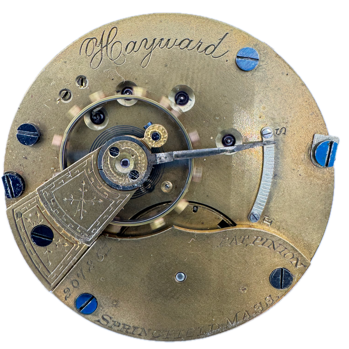 Antique 18S Hampden 11 Jewel Mechanical Hunter Pocket Watch Movement Hayward