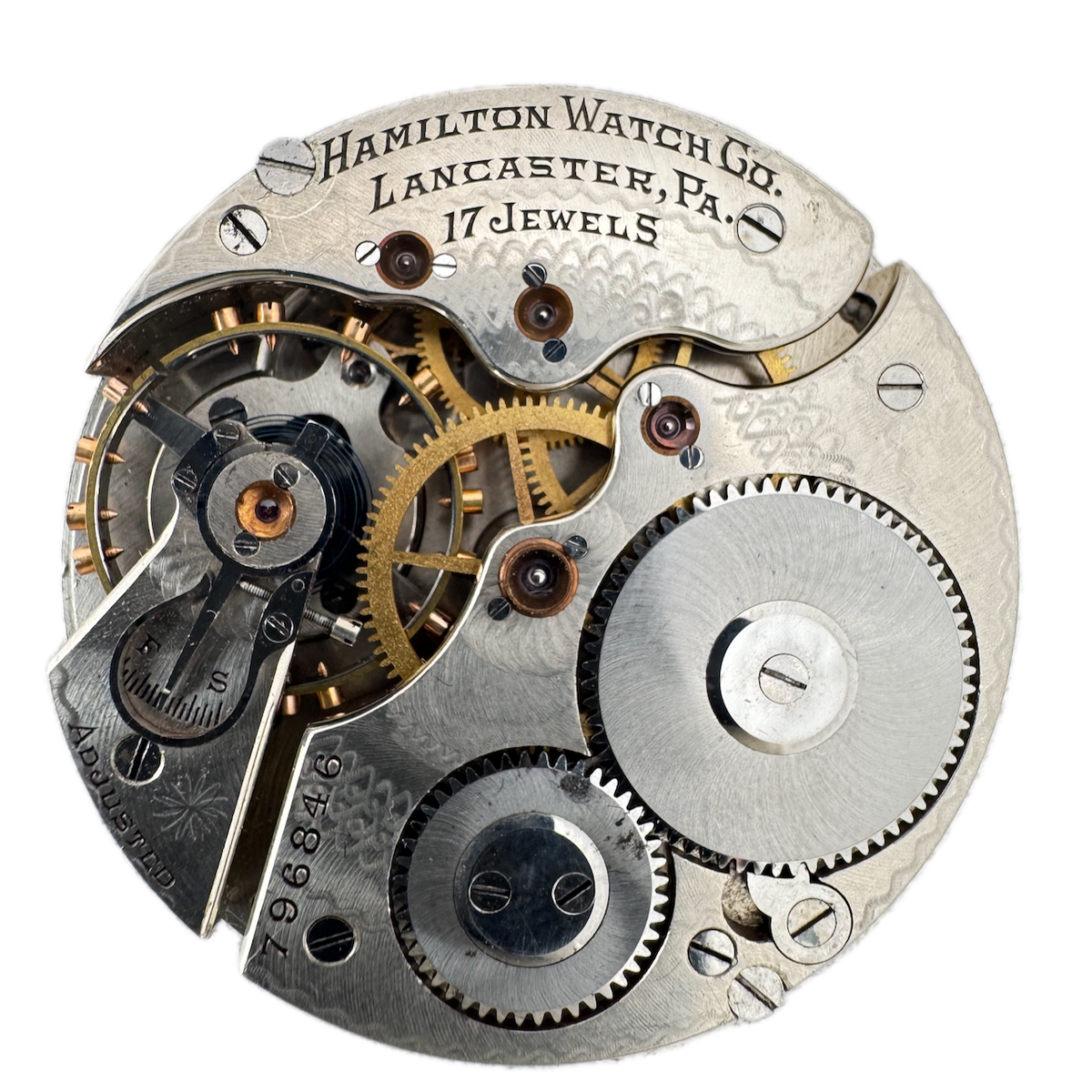 Antique 16s 1910 Hamilton 17 Jewel Mechanical Pocket Watch Movement 974 USA