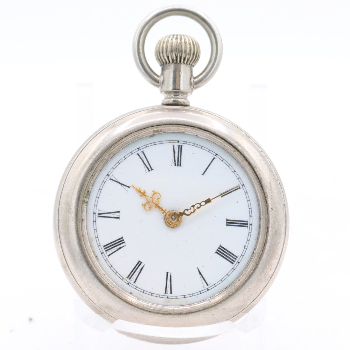 Antique Waterbury Series L Mechanical Duplex Escapement Pocket Watch Chrome
