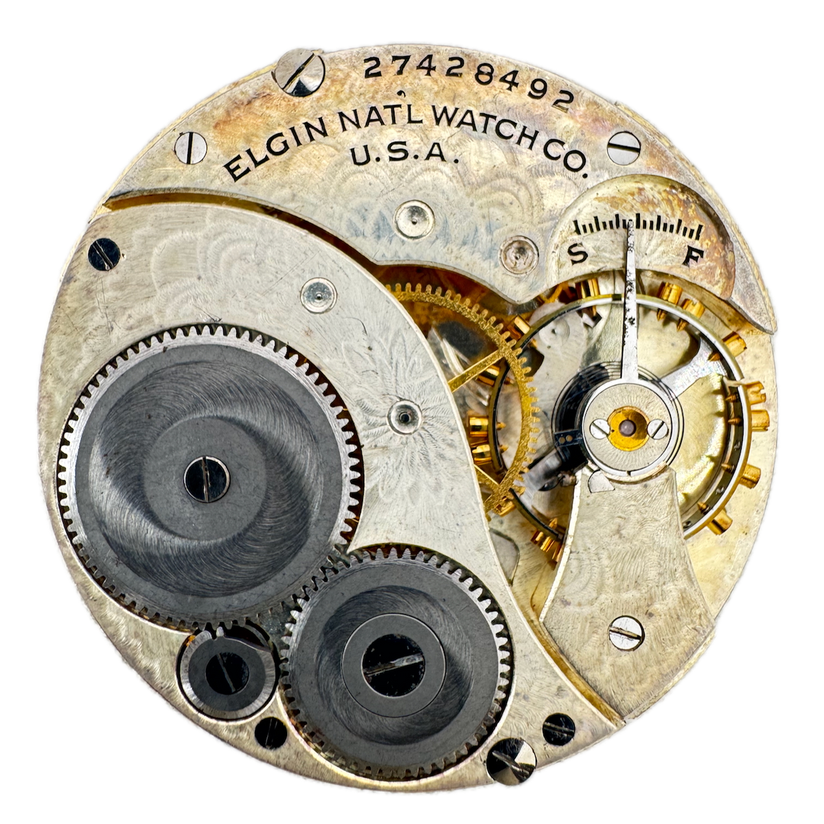 Vintage 12s 1925 Elgin 7 Jewel Mechanical Pocket Watch Movement 303 USA
