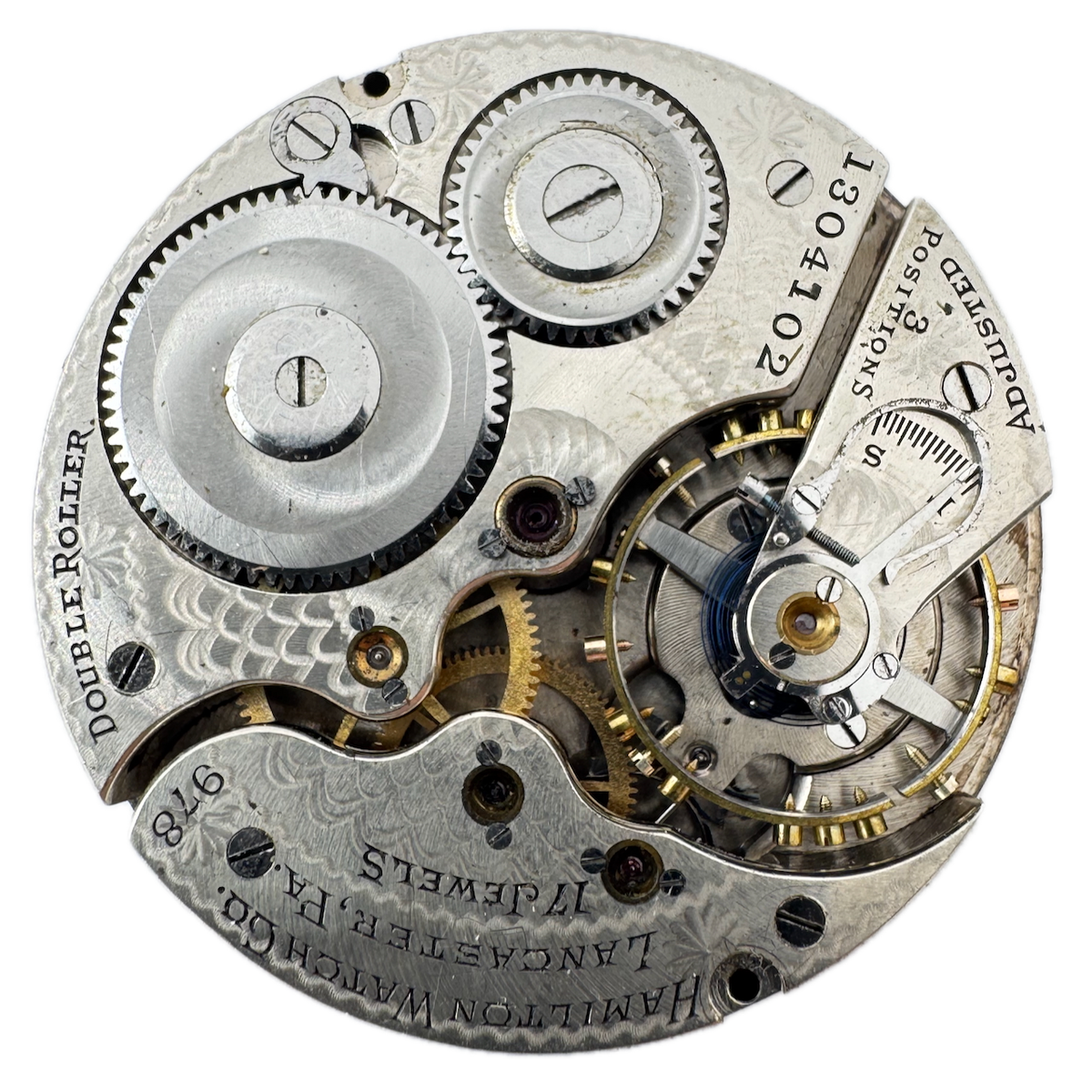 Antique 16s 1918 Hamilton 17 Jewel Mechanical Pocket Watch Movement 978 USA