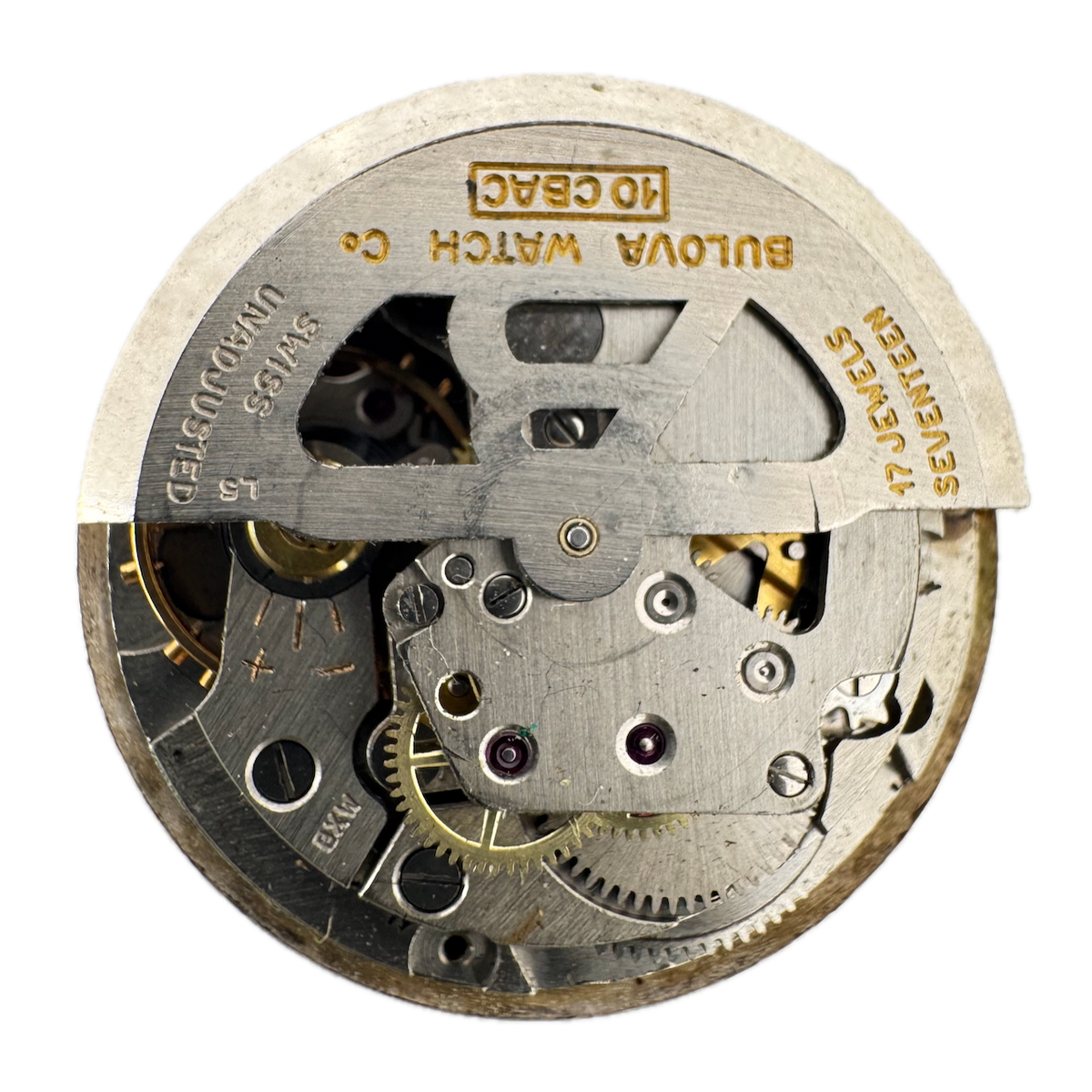 Vintage Bulova 10CBAC 17 Jewel Automatic Men's Wristwatch Movement Swiss