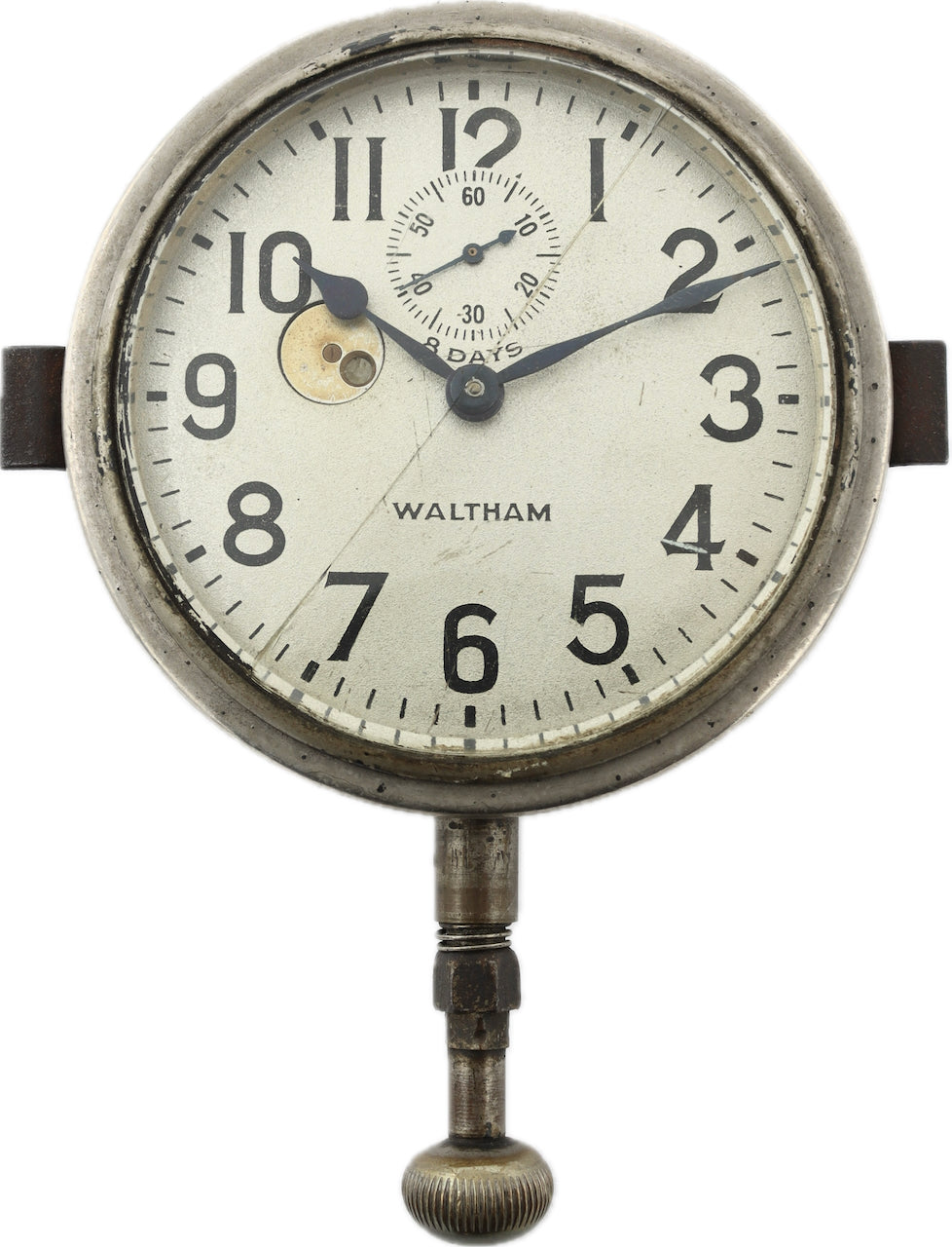 Antique 37 Size Waltham 8 Day Military Style Mechanical Car Clock for Repair