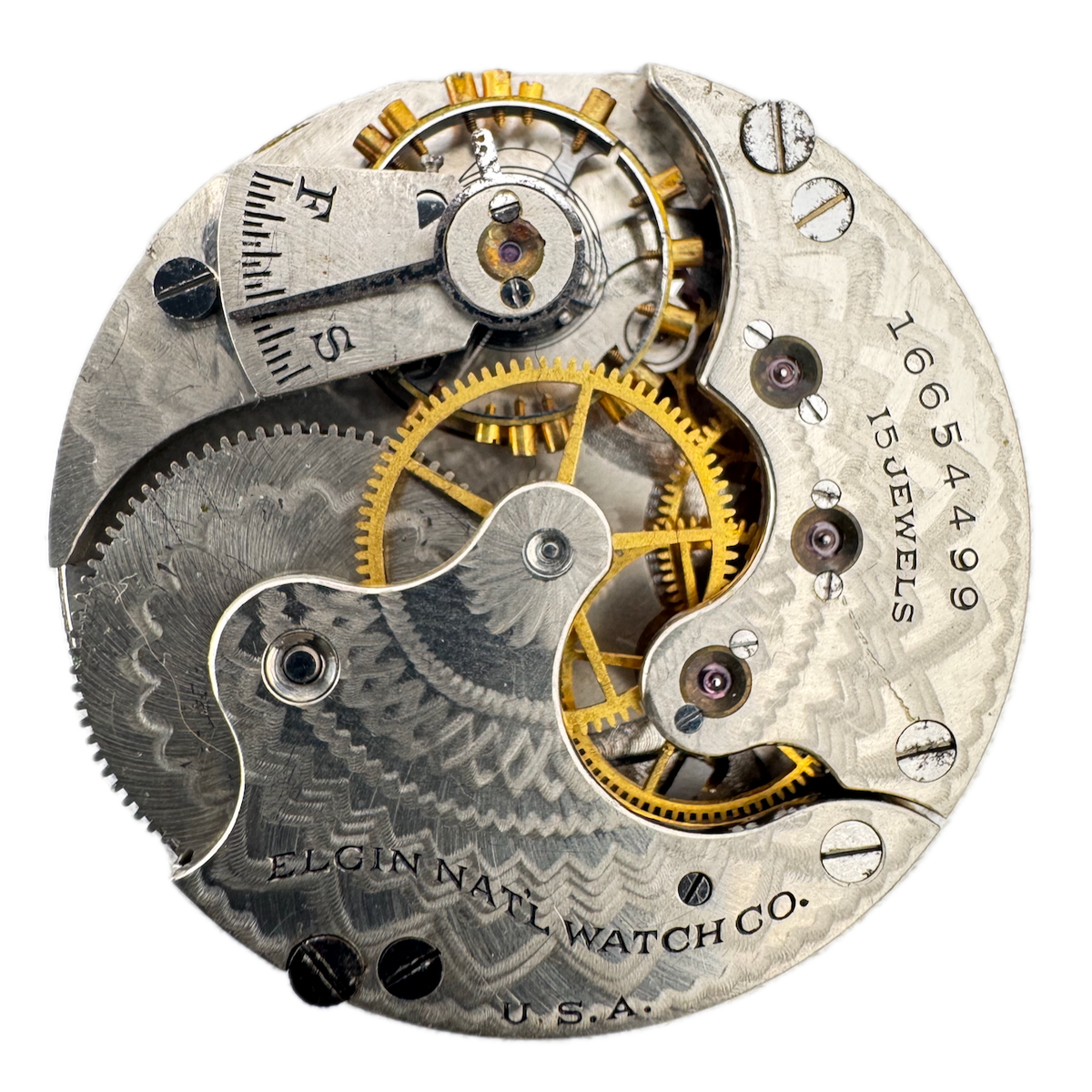 Antique 6s 1912 Elgin 15 Jewel Mechanical Hunter Pocket Watch Movement 295 USA