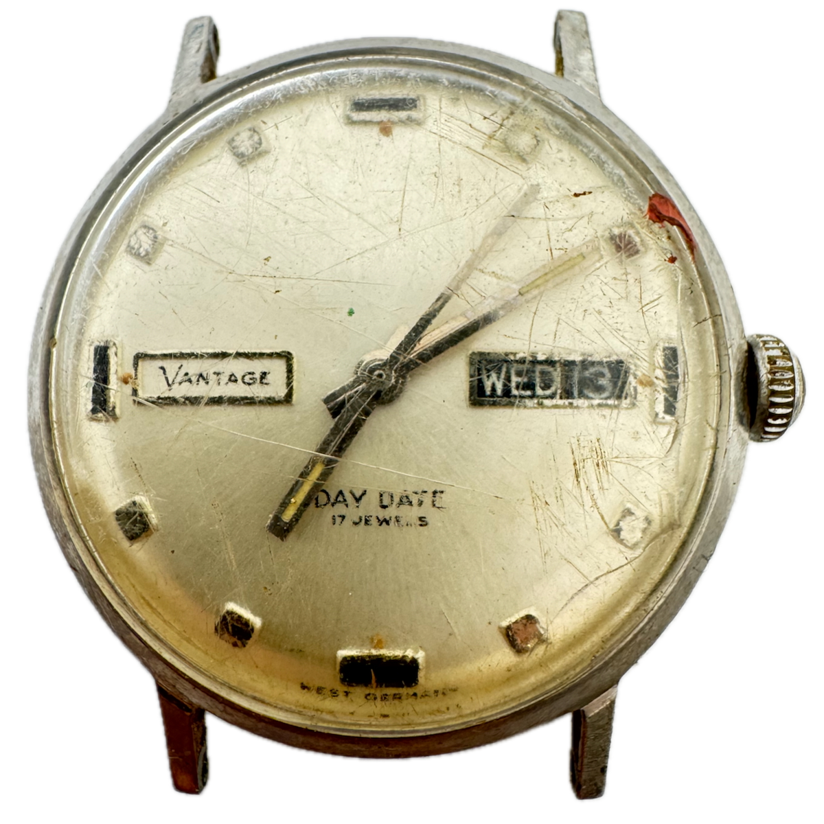 Vintage Vantage Day Date Sunburst Men's Mechanical Wristwatch West GermanySteel