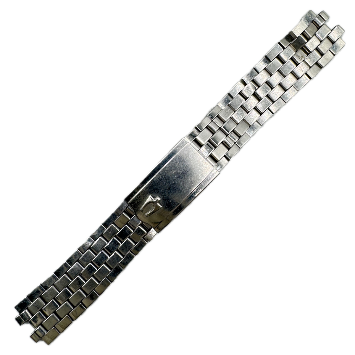 Vintage 17.5mm Accutron Men's Wristwatch Band Steel Brick Pattern USA No Ends