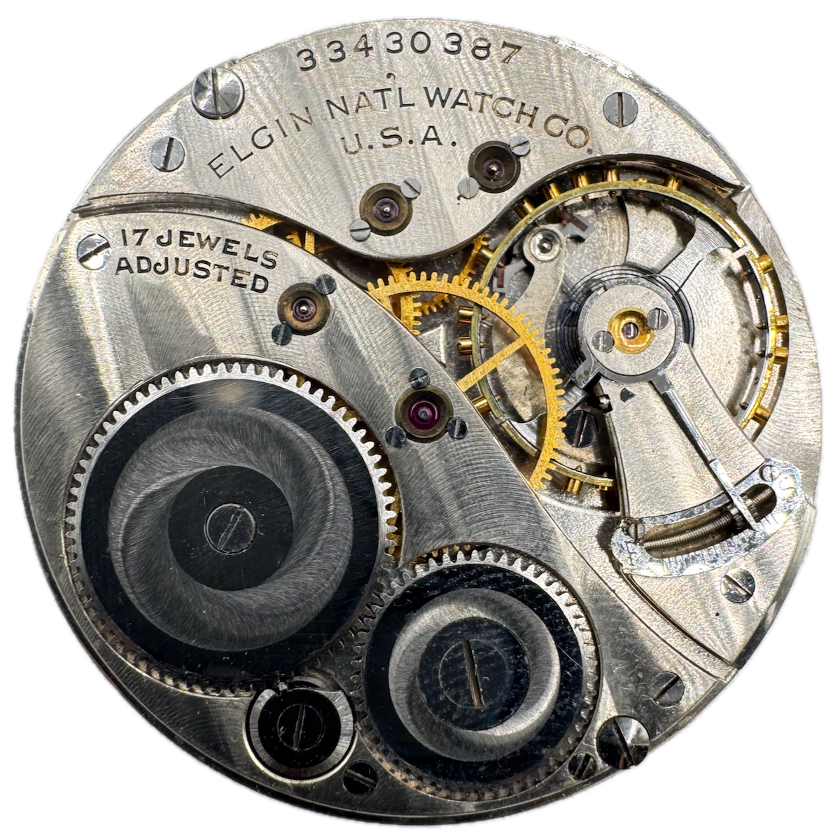 Vintage 12s 1932 Elgin 17j Mechanical Open Face Pocket Watch Movement 479 USA