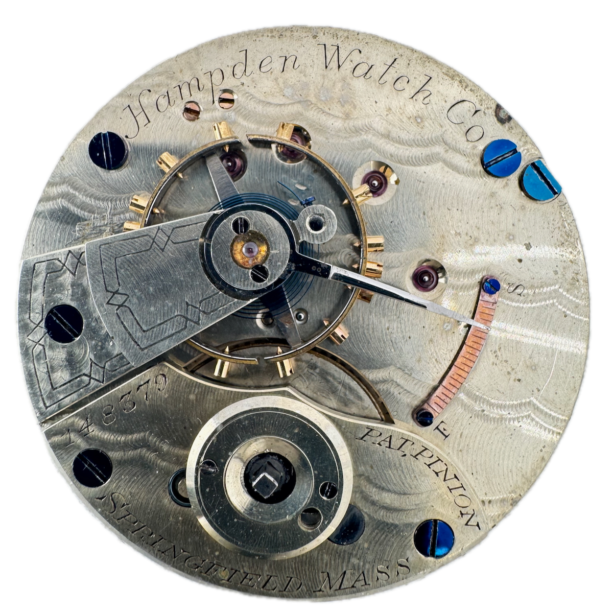 Antique 18s 1879 Hampden 11 Jewel Key Wind Pocket Watch Movement 30 USA